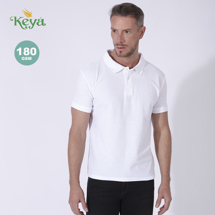 Adult White Polo Shirt "keya" MPS180 WHITE