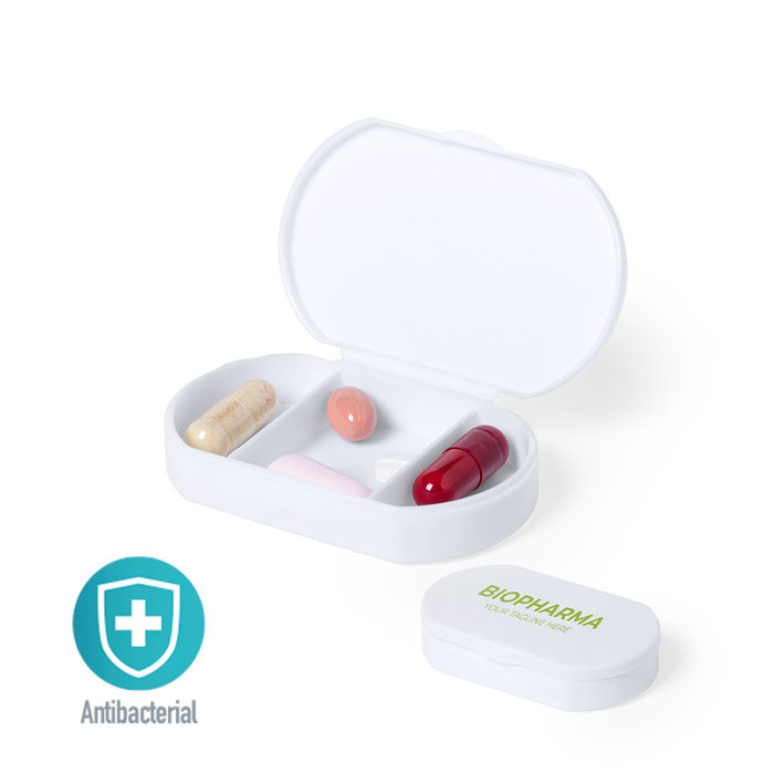 Antibacterial Pillbox Hempix WHITE